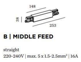 Wever & Ducré - MIDDLE FEED 3 PHASE BLACK