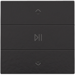 Commande audio simple avec LED, Niko Home Control, Bakelite® piano black coated