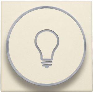 Niko Original Cream, Ensemble de finition avec anneau transparant avec symbole de lampe pour bouton-poussoir 6A avec LED de couleur ambre avec base de lampe E10