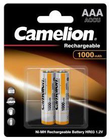 Elimex - Camelion - Pile rechargeable Ni-MH - AAA / LR3 -1000mAh - 2 pièces