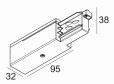 DELTA LIGHT - Track 3F Dim End Supply 11 B