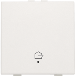 Bouton-poussoir simple avec LED, Niko Home Control, quitter la maison, white