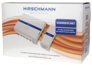 Hirschmann - Huisversterker met gigabit internet over coax adapter HMV PLUG IN SET