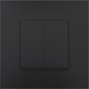 Bouton-poussoir quadruple avec LED, Niko Home Control, Bakelite® piano black coated