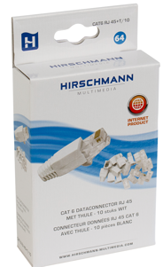 Hirschmann - CAT 6 dataconnector RJ 45 met witte thule - 10 stuks CAT 6 RJ 45+T/10 shop