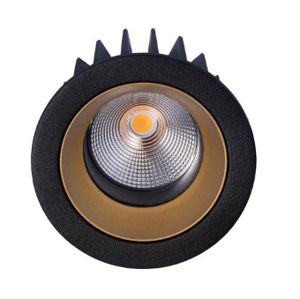 UNI-BRIGHT - Trend Led Downlight Rond Zwart-Goud 9W / 514Lm / 500Ma / 2700K Incl. Driver