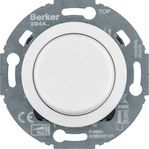 Berker - Variateur rotatif confort (R,L,C,LED) Berker Serie 1930/Glas, blanc polaire