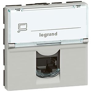 Legrand - RJ45 cat 5e UTP 2 mod alu LCS² Mosaic couleur alu
