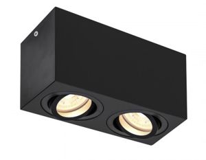 SLV LIGHTING - TRILEDO Double, indoor plafondopbouwlamp, QPAR51, zwart, max 10W