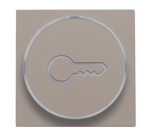 Set de finition avec anneau transparent avec symbole clé pour bouton-poussoir 6 A avec LED couleur ambre avec culot E10, bronze