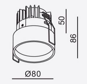 Teco - DL Semi-encast LED TECO KUANA S 9W 2700K IP54 Noir Sans dr.