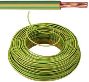 VOB kabel / draad 10 mm² Eca - Geel / Groen (H07V-R) - VOB10GG