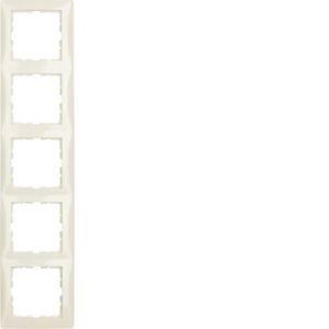 Berker - Plaque de recouvrement 5 postes Berker S.1 blanc, brillant