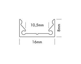 UNI-BRIGHT - ALU PROFIEL 200CM VOOR PROLED FLEX STRIPS WIT