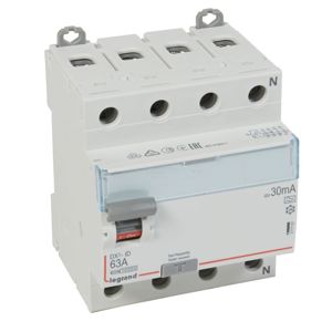 Legrand - Diff schak DX³ 4P 30mA 63A Type A - 4 modules