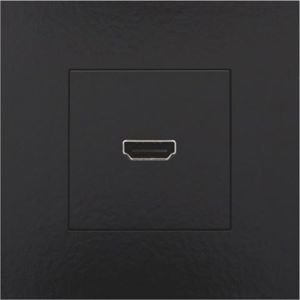 Set de finition avec prise HDMI/HDMI, Bakelite® piano black coated