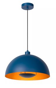 Lucide - SIEMON - Hanglamp - Ø 40 cm - 1xE27 - Blauw