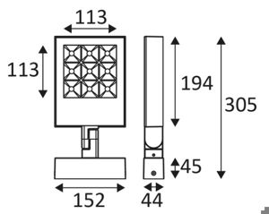 INDIGO - Projector Voor Buitenverlichting. Zwart Gezeefdrukt Glazen Diffusor. Geleverd Met 1.50M Kabel (Ho5Rn