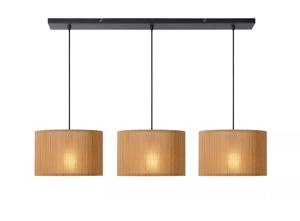 Lucide - MAGIUS - Hanglamp - 3xE27 - Licht hout