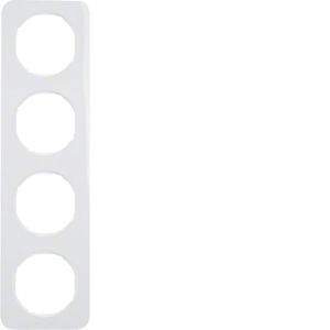 Berker - Plaque de recouvrement 4 postes Berker R.1 blanc polaire, brillant