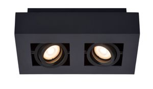 Lucide - XIRAX - Plafondspot - LED Dim to warm - GU10 - 2x5W 2200K/3000K - Zwart