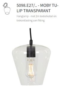 PSM LIGHTING - Hanglamp - Met 2M Textielkabel En Trekontlasting Aan Fitting Goud Satijn / Transparent / Brass