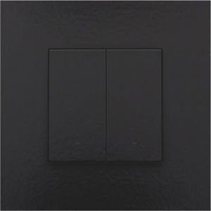 Bouton-poussoir double avec LED, Niko Home Control, Bakelite® piano black coated
