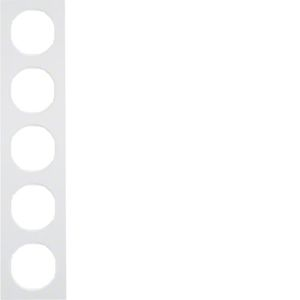 Berker - Plaque de recouvrement 5 postes Berker R.3 blanc polaire, brillant