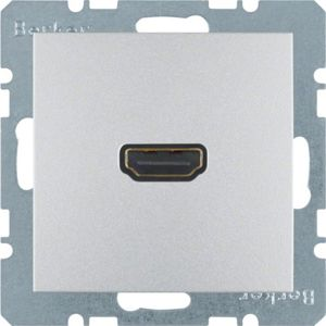 Berker - Prise HDMI avec fiche de connexion 90° Berker S.1/B.3/B.7 Alu, mat
