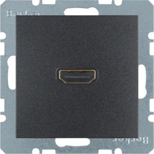 Berker - HDMI wandcontactdoos met 90°-aansluiting Berker S.1/B.3/B.7 antraciet, mat