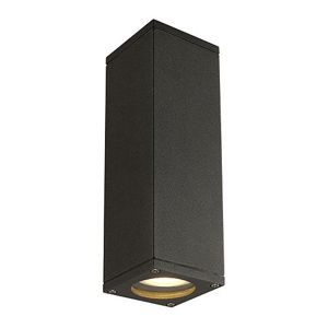 SLV LIGHTING - THEO UP-DOWN OUT WAND ARMATUUR , VIERKANT, ANTRACIET, GU10,