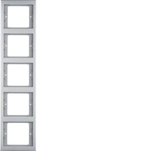 Berker - Plaque de recouvrement 5 postes pour montage vertical Berker K.5 inox