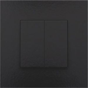 Niko Home control, tweevoudige drukknop, Pure Bakelite piano black coated