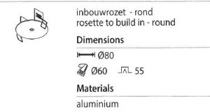 PSM LIGHTING - INBOUWROZET - ROND ROSETTE MAT WIT TEXTUUR