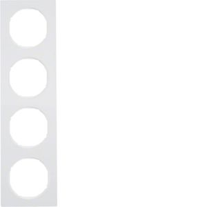 Berker - Plaque de recouvrement 4 postes Berker R.3 blanc polaire, brillant
