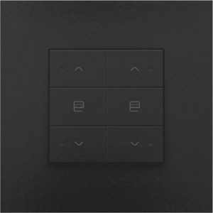 Dubbele motorsturingsbediening met led voor Niko Home Control, Bakelite® piano black coated