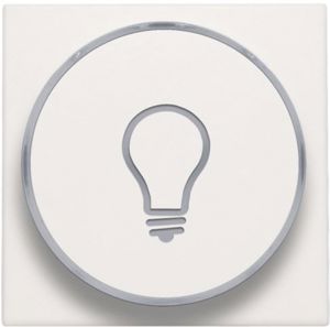 Niko Original White, set de finition avec anneau transparant et symbole de lampe pour bouton-poussoir 6A avec LED ambre et culot E10