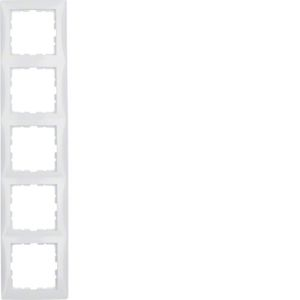 Berker - Plaque de recouvrement 5 postes Berker S.1 blanc polaire, brillant