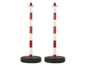 Velleman - Plastic paal voor signalisatieketting - rood/wit - 2 st.