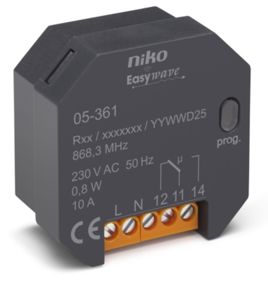 Niko, récepteur Easywave sans fil avec contact d'inversion 230V (un canal)