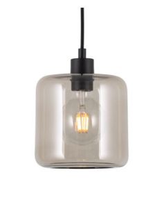 PSM LIGHTING - Hanglamp - Rond - Met 2M Textielkabel En Trekontlasting Aan Fitting Zwart Textuur / Steel / Black