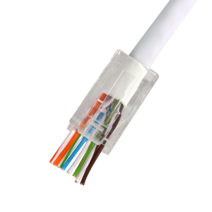 Hirschmann - QCRJ45 CAT6 UTP 10, Connecteur data RJ45 à connexion rapide U/UTP CAT6 avec protège-clips blanc