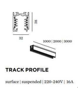Wever & Ducré - 3PHASE TRACK PROFILE SURFACE/ SUSPENDED 3M BLACK