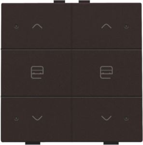 Dubbele motorsturingsbediening met led voor Niko Home Control, dark brown