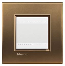 Bticino - LL-Plaque rectangul. 2 mod bronze