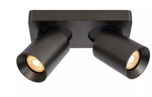 Lucide - NIGEL - Plafondspot - LED Dim to warm - GU10 - 2x5W 2200K/3000K - Zwart Staal