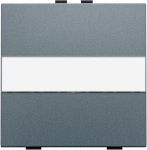 Touche simple avec porte-étiquette pour interrupteur sans fil ou bouton-poussoir à 2 boutons de commande, alu steel grey coated.
