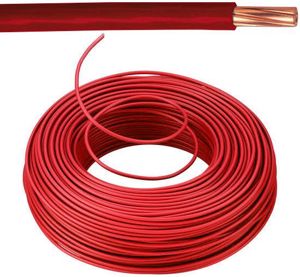VOB kabel / draad 10 mm² - rood (H07V-R) - VOB10RO