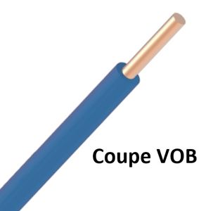 KABEL - Coupe 14 m VOB - Eca fil d'installation - 6 mm² - Bleu - H07V-U - 14 Metré