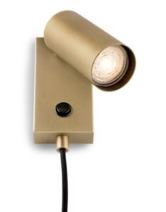 LUMINELLO - spot simple avec interrupteur, base rectangulaire socket gu10 230v rubbed brass